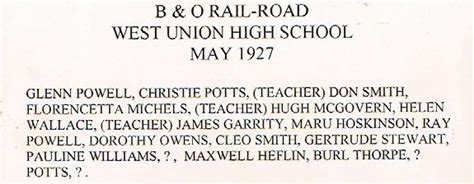 1927 West Union High School Senior Class