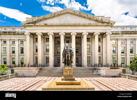 The Treasury Building in Washington D.C. This public building is a National Historic Landmark ...