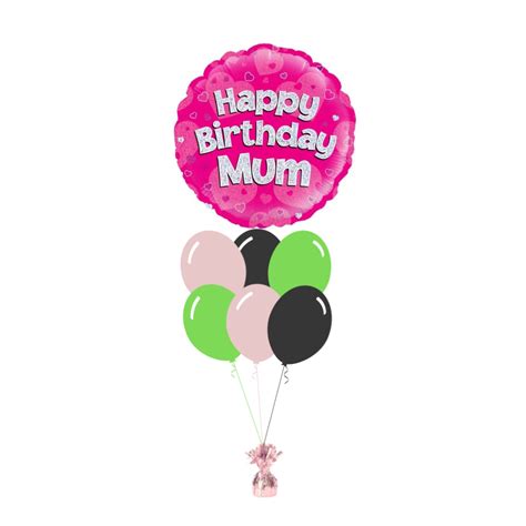 Pink Happy Birthday Mum Foil Balloon with 6 Plain Balloons – BALLOONS2U