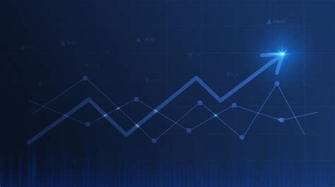 Free Vector | Graph chart with moving up arrow stock market financial investment diagram on blue ...