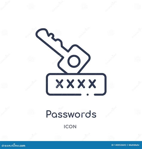 Linear Passwords Icon from Cyber Outline Collection. Thin Line Passwords Vector Isolated on ...