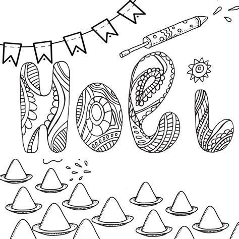 Holi Coloring Pages for Children {Free Printables} – Bindis and Bottles #holiactivity #holi # ...