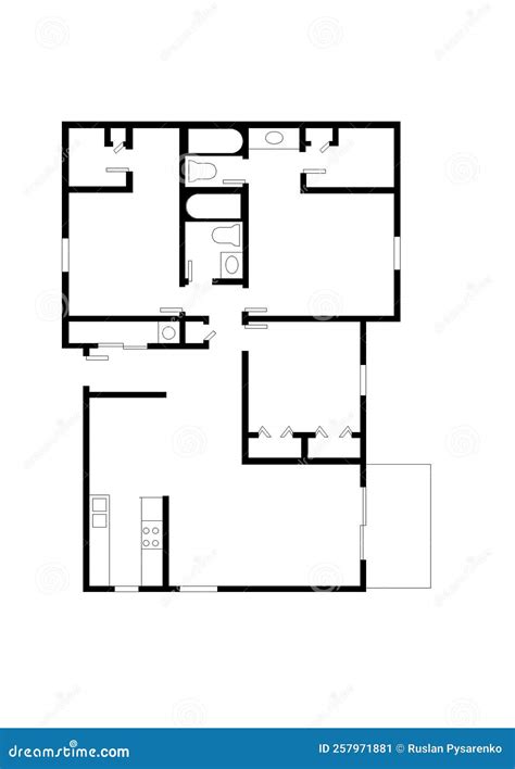 Icon Floor Plan. Example Floor Plan. House Plan Icon Stock Illustration - Illustration of hand ...