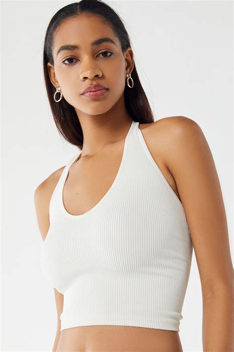 Out From Under Jackie Seamless Halter Bra Top | Urban Outfitters Halter Bra Top, White Halter ...