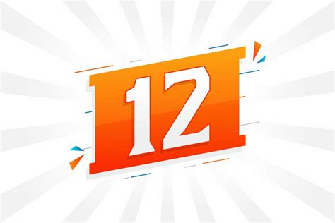 12 number vector font alphabet. Number 12 with decorative element stock ...