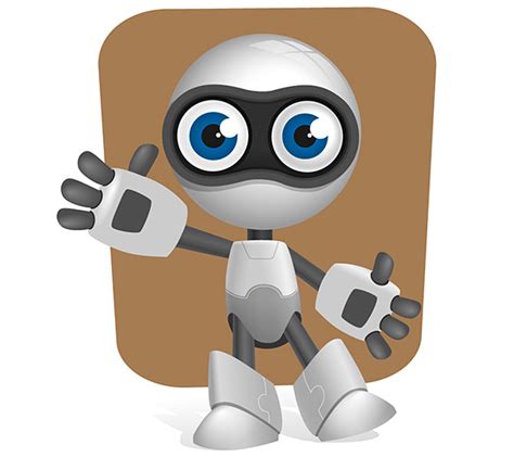 Robot Vector Character with Glossy Effects - Vector Characters