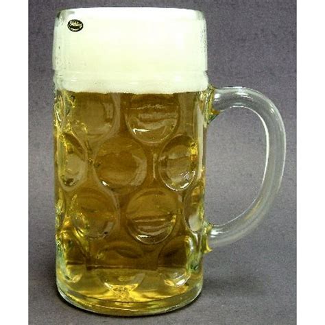 One Liter Plain German Glass Dimple Beer Mug 1L Made in Europe New - Walmart.com - Walmart.com