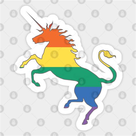 Scottish Rainbow Pride Flag Rearing Unicorn Silhouette - Pride - Sticker | TeePublic