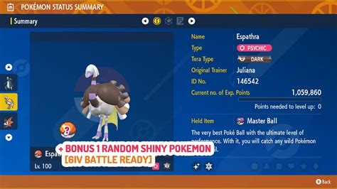 Espathra SHINY 6IV Pokemon / Ready for Competitive Battle / - Etsy