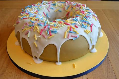 Giant donut birthday cake