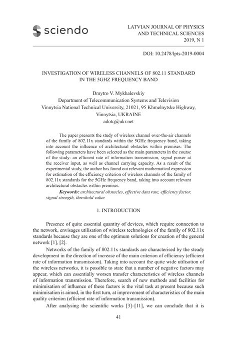 (PDF) Investigation of Wireless Channels of 802.11 Standard in the 5ghz ...