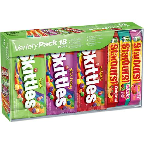 Skittles & Starburst Fruity Candy, Full Size Variety Mix Box, 37.05 Ounce, 18 Packs - Walmart ...