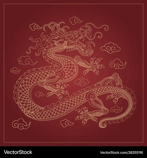 Premium Vector Traditional Chinese Dragon For Tattoo - vrogue.co