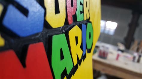 Completed Super Mario, carved and hand painted miniature arcade cabinet ...