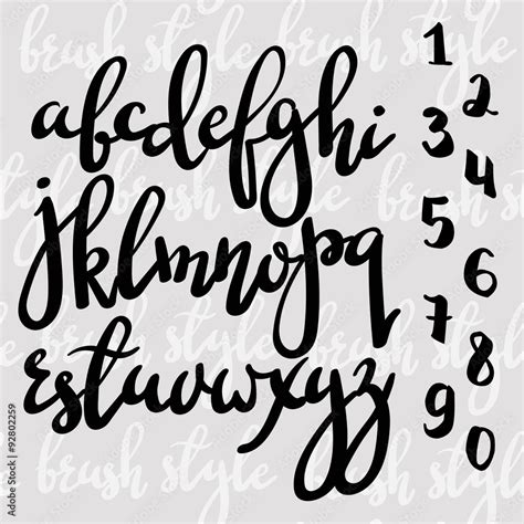 Handwritten brush pen modern calligraphy font Stock Vector | Adobe Stock