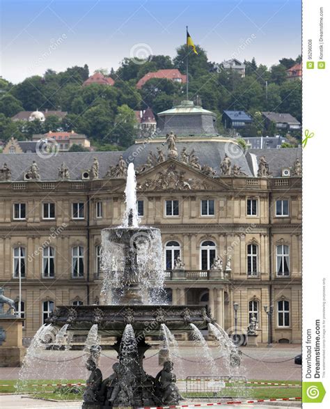 Fountain on Stuttgart Castle Square in the City Center in Germany, Stuttgart Stock Photo - Image ...