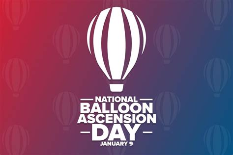 National Balloon Ascension Day. January 9. Holiday concept. Template for background, banner ...