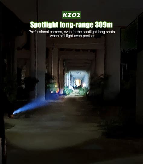 Outdoor zoomable flashlight KZ02 bright powerful tactical torch ...