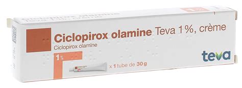 Ciclopirox olamine crème 1% Teva - traitement mycoses