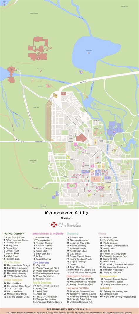 Map of Raccoon City - Home of Umbrella by Enetirnel on DeviantArt