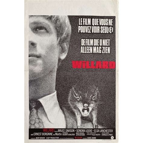 WILLARD Belgian Movie Poster - 14x21 in. - 1971