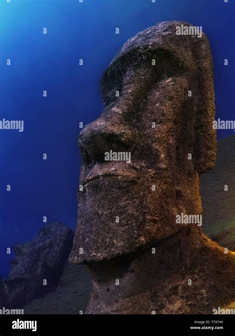 Dug up moai hi-res stock photography and images - Alamy