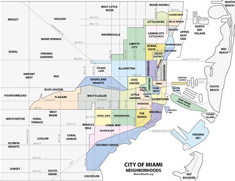 Miami area map - Map of Miami area (Florida - USA)