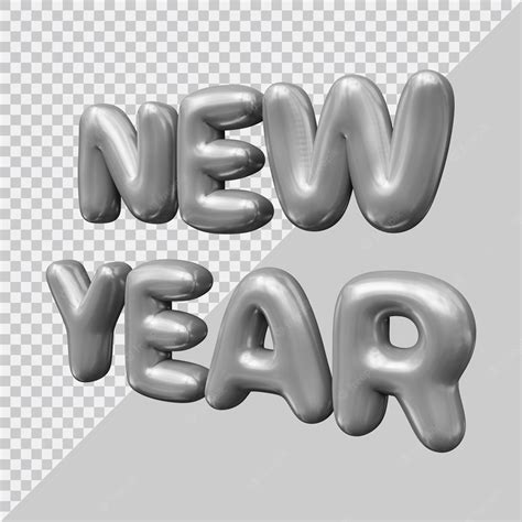 Premium PSD | New year text design with 3d modern style