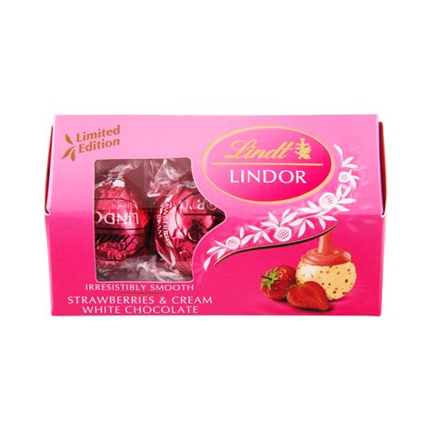 Lindt Lindor Strawberries & Cream White Chocolate 37g | Woolworths.co.za