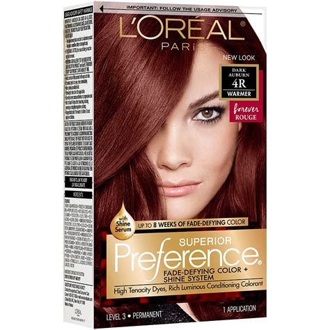 L'Oreal Paris Superior Preference Permanent Hair Color, 4R Dark Auburn - Shop Hair Color at H-E-B