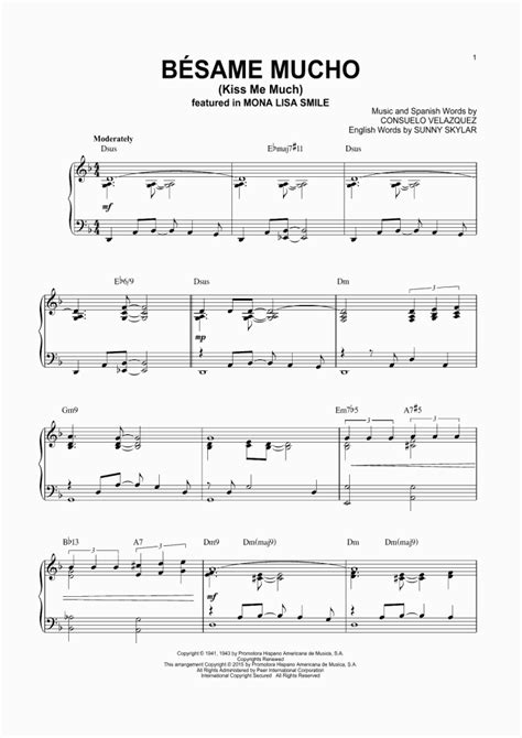 Bésame Mucho Piano Sheet Music | OnlinePianist