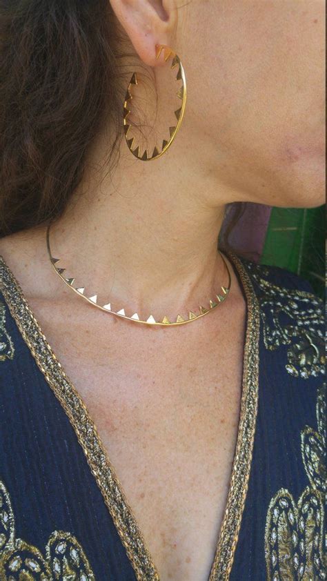 Spike Choker Necklace Gold Choker Necklace Gold Neck Cuff - Etsy ...