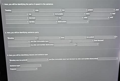 Solved Here, you will be Identifying the parts of speech in | Chegg.com