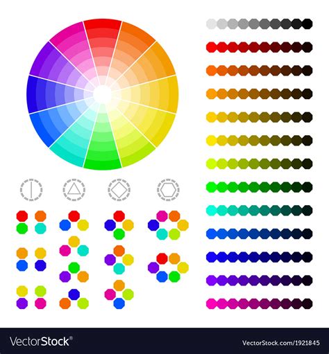 Color wheel with shade of colorscolor harmony Vector Image