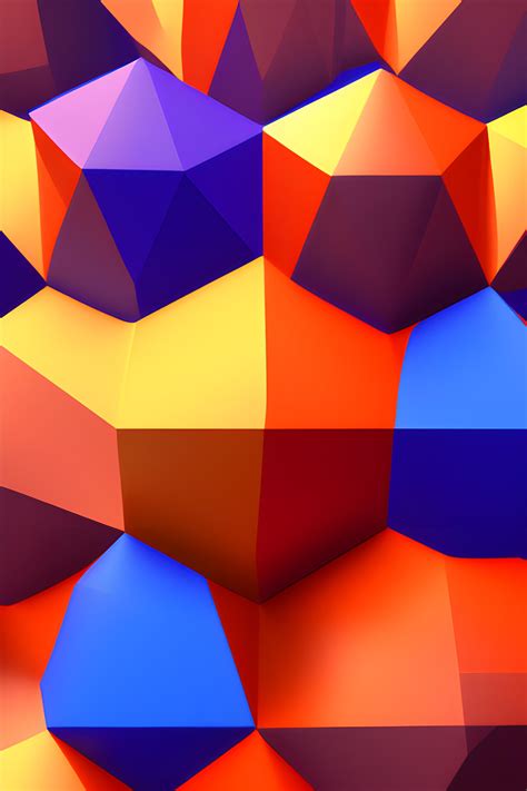 A realistic and modern 3d model of shapes in orange, purple, red and white colors | Wallpapers.ai