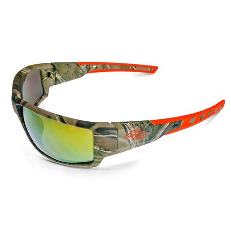 CROSSFIRE Cumulus Premium Safety Glasses Camo Frames Gold Mirror Lens | US Safety Supplies