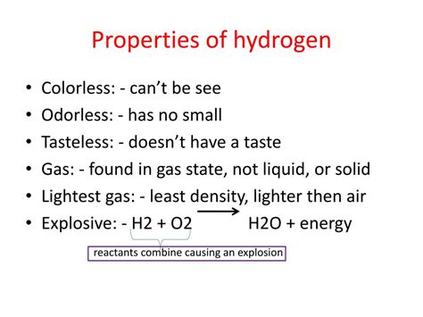 PPT - Hydrogen Material: - Production of hydrogen properties of hydrogen Why is hydrogen unique ...