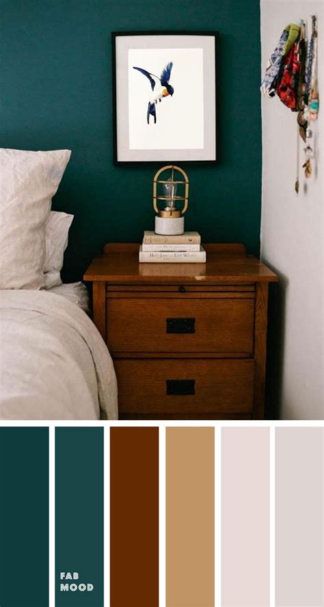 Beautiful bedroom color scheme : Dark Green and Brown | Brown bedroom ...
