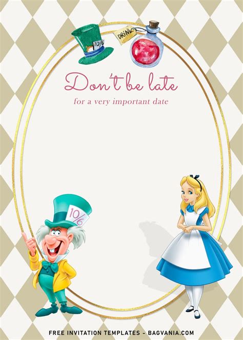 Alice In Wonderland Invitations Template Free