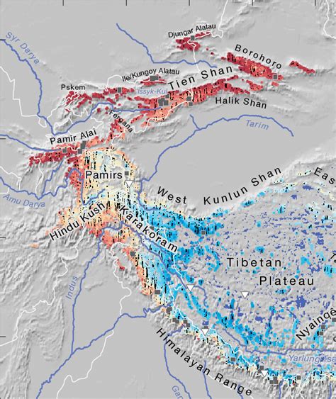 Mountain Ranges In Asia Map – Map Vector