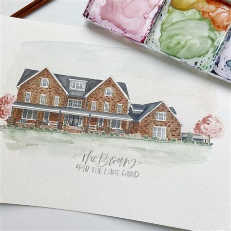 CUSTOM WATERCOLOR HOUSE PORTRAITS — LETTER LANE DESIGN STUDIO