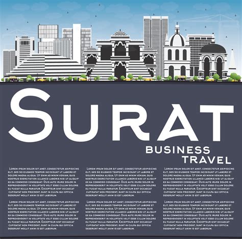 Surat Skyline with Gray Buildings, Blue Sky and Copy Space. 8770896 Vector Art at Vecteezy