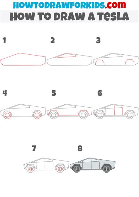 How to Draw a Tesla - Easy Drawing Tutorial For Kids