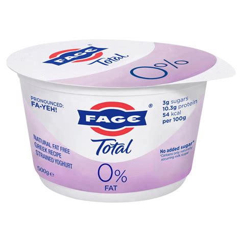 Fage Total Natural Fat Free Greek Recipe Strained Yoghurt 500g | Low ...