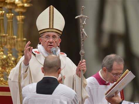 Pope Francis Wearing Mitre