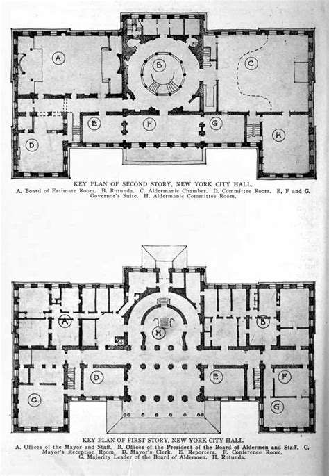 Floor plans of the New York City Hall, New York City | ARCHI/MAPS ...