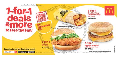 McDonald's 1 For 1 Deals 20 September 2020 ~ Supermarket Promotions