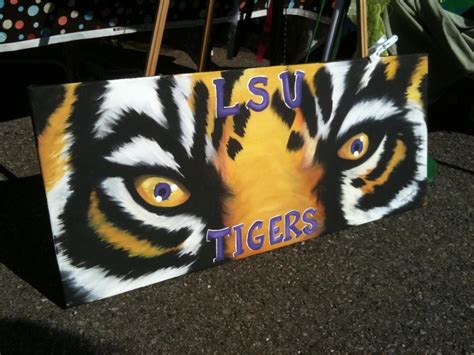 LSU Tiger Eyes Painting on custom made canvas FREE SHIPPING | Lsu ...