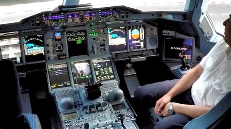 Airbus A380-800(388). Look in the Cockpit and Walk in First, Business and Economy Decks - YouTube