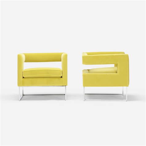 273: MILO BAUGHMAN, lounge chairs, pair